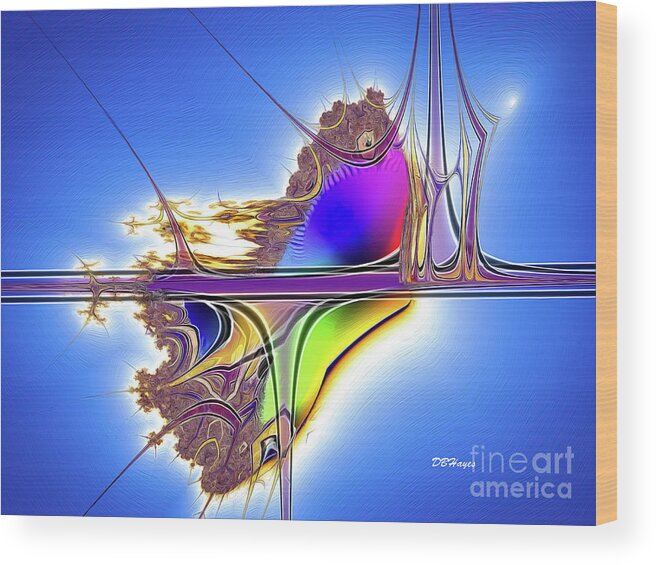 Abstracts Wood Print featuring the digital art Imagination Artistry 3 by DB Hayes