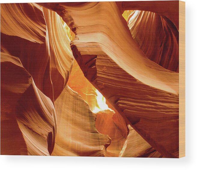 Antelope Canyon Wood Print featuring the photograph In The Desert There Is Only Sand - Antelope Canyon. Page, Arizona by Earth And Spirit