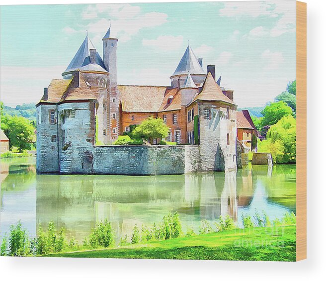 Europe Wood Print featuring the digital art Incredible Chateau d'Olhain by Joseph Hendrix