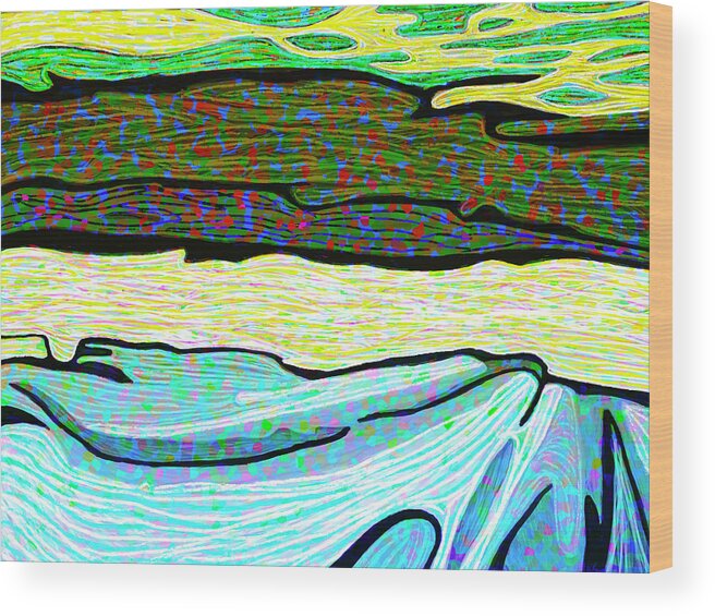 Ocean Waves Wood Print featuring the digital art Intermittent Flow by Rod Whyte