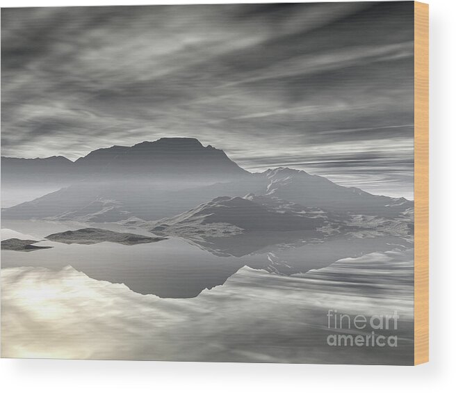 Digital Art Wood Print featuring the digital art Isle of Serenity by Phil Perkins