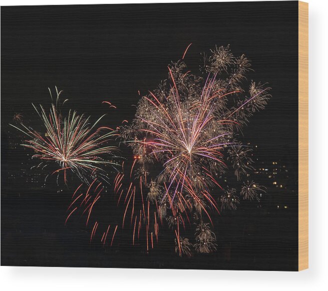 Fireworks Wood Print featuring the photograph July 4th in NYC by Georgette Grossman