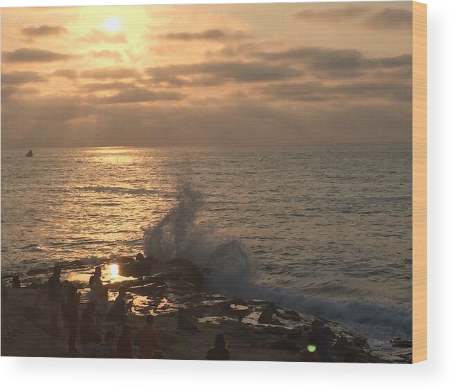 Photography Wood Print featuring the photograph La Jolla Beach Day by Lisa White