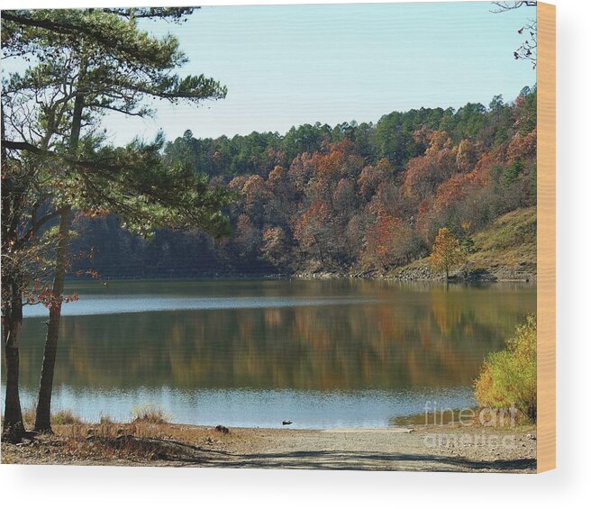 Lake Wood Print featuring the photograph Fall Reflections by On da Raks