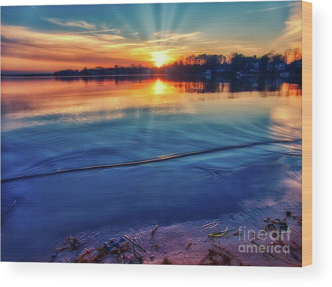 Lake Wood Print featuring the photograph Lake Norman Winter Sunset by Amy Dundon
