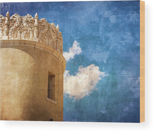 Fairy Tale Wood Print featuring the photograph Lensic Tower Fairy Tale by Mary Lee Dereske