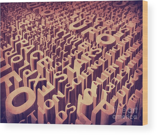 Space Wood Print featuring the digital art Letters From Space by Phil Perkins