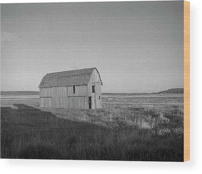 Barn Wood Print featuring the photograph Little Barn on the Wyoming Plains by Cathy Anderson