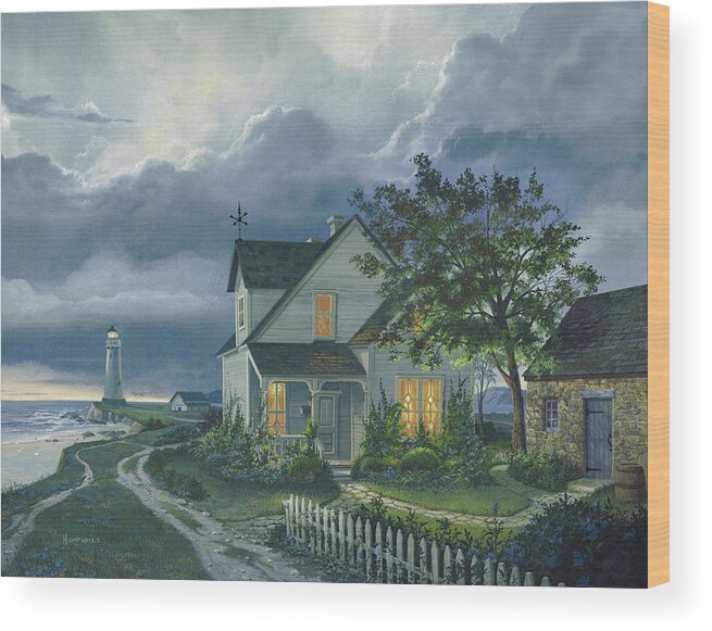 Michael Humphries Wood Print featuring the painting Living by the Light by Michael Humphries