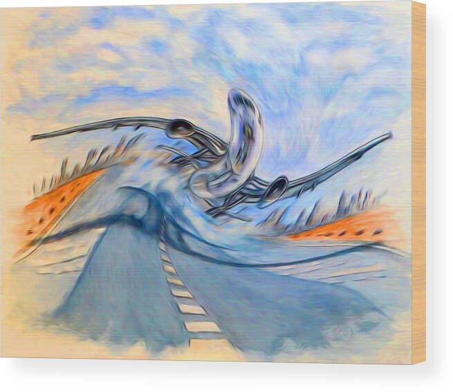 Abstract Art Wood Print featuring the digital art Look at Me....I'm Flyin' by Ronald Mills