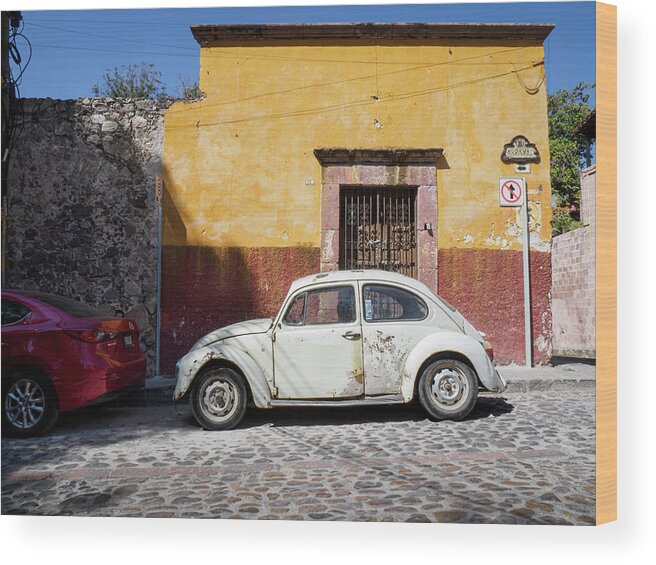 Volkswagen Wood Print featuring the photograph Mexican Volkswagen Beetle by Mary Lee Dereske