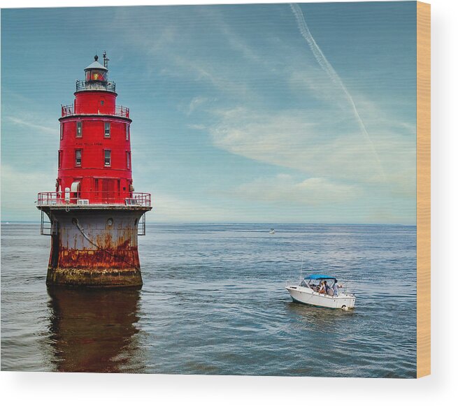 America Wood Print featuring the photograph Miah Maull Shoal Lighthouse by Nick Zelinsky Jr
