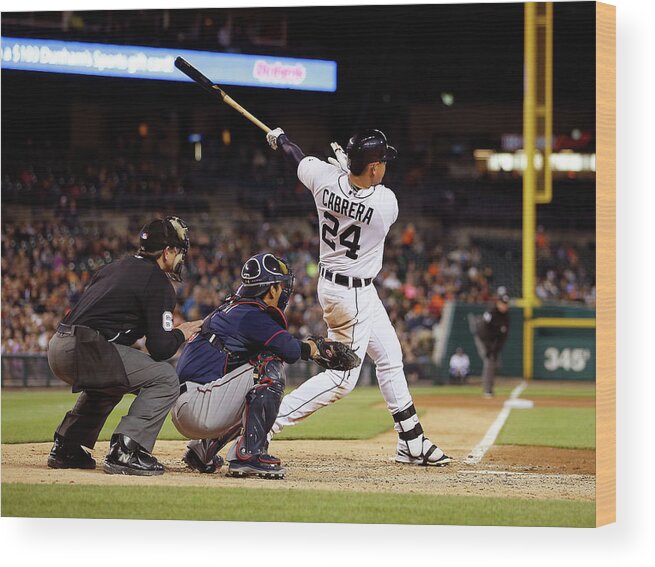 People Wood Print featuring the photograph Miguel Cabrera and Kurt Suzuki by Gregory Shamus