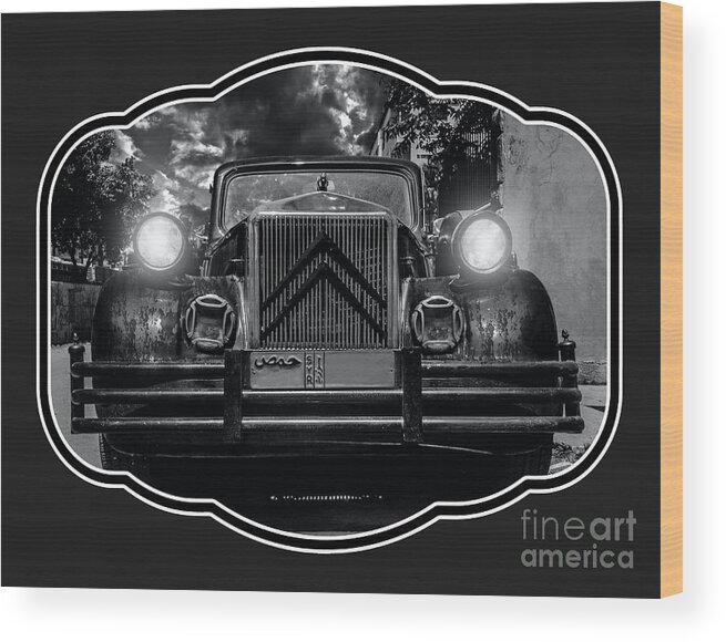 Automobile Wood Print featuring the photograph Monochrome Photography of Classic Car by Mounir Khalfouf