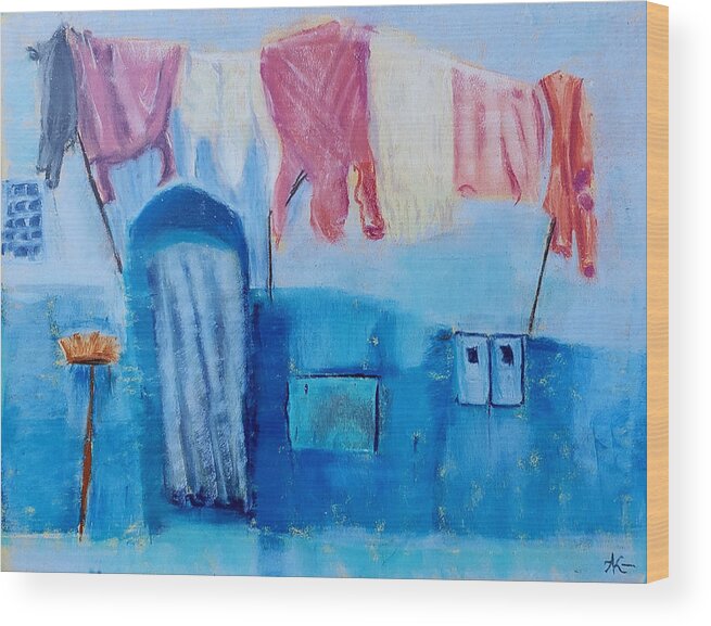 Morocco Wood Print featuring the pastel Moroccan Dreams by Alexis King-Glandon