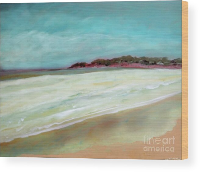 Painting Wood Print featuring the painting Mt Martha Beach day by Julie Grimshaw