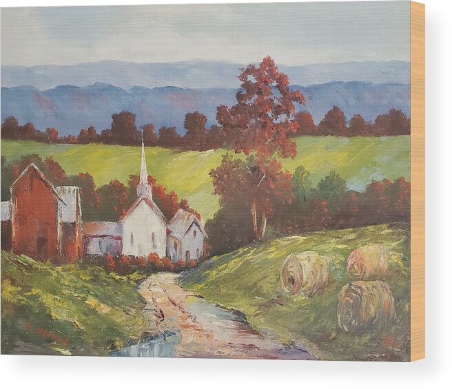 Autumn Wood Print featuring the painting New England Splendor by ML McCormick