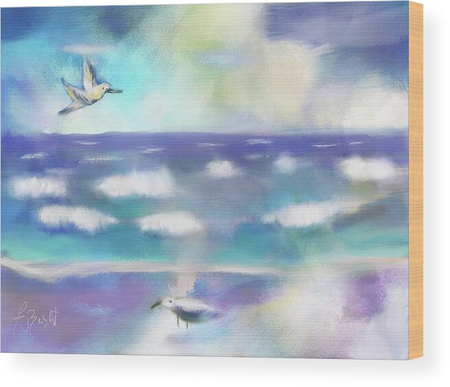 Ipad Painting Wood Print featuring the digital art Ocean Air by Frank Bright