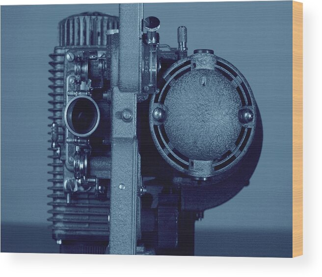 Single Object Wood Print featuring the photograph Old-fashioned 8mm film projector by Medioimages/Photodisc