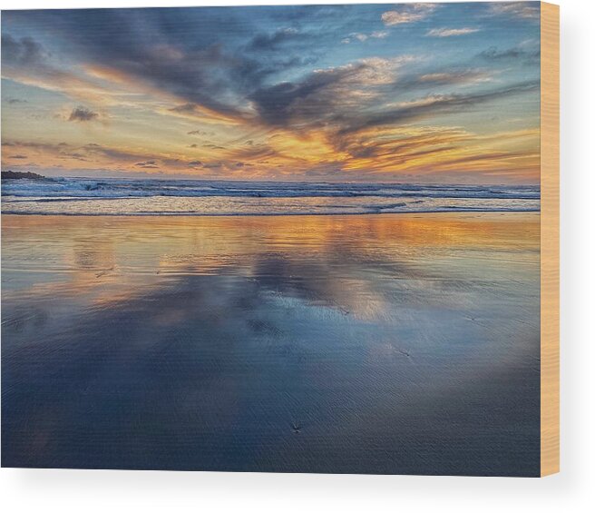 Pacific Ocean Wood Print featuring the photograph Pacific Sunset by Jerry Abbott