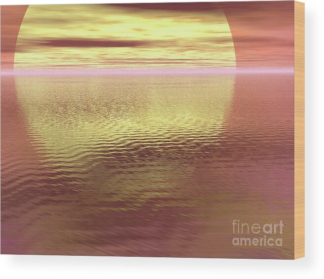 Digital Wood Print featuring the digital art Phoenix Rising Sunrise by Dorothy Lee