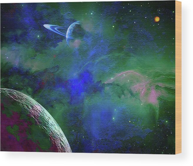  Wood Print featuring the digital art Planet Companion by Don White Artdreamer