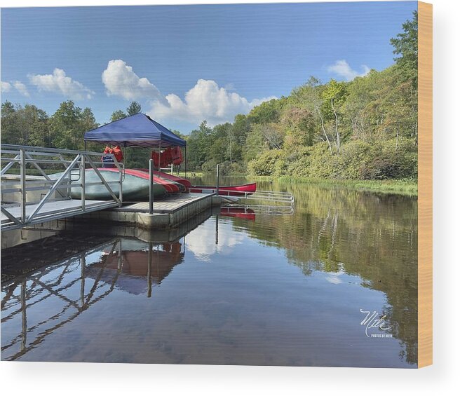 Price Lake Wood Print featuring the photograph Price Lake Canoes by Meta Gatschenberger