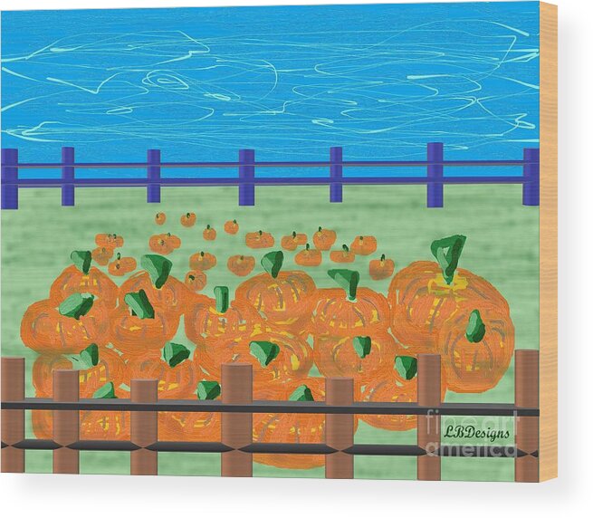 Keywords: “arts And Design”; Gallery; Images; “pumpkin Patch”; “ The Ranch”; “burgundy B.”; Quilting; “library”; Autumn Wood Print featuring the digital art Pumpkin Patch The Ranch by LBDesigns