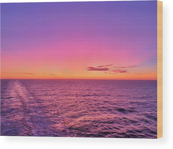Sunset Wood Print featuring the photograph Purple Antarctic Sunset by Andrea Whitaker