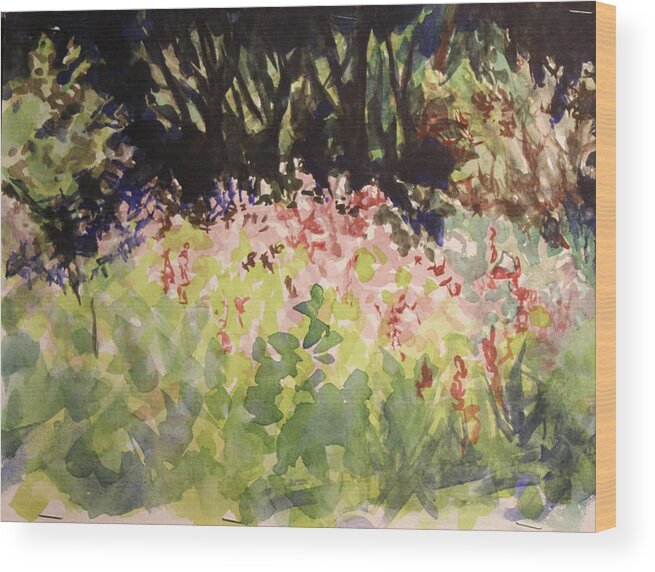  Wood Print featuring the painting Purple Loostrife by Douglas Jerving