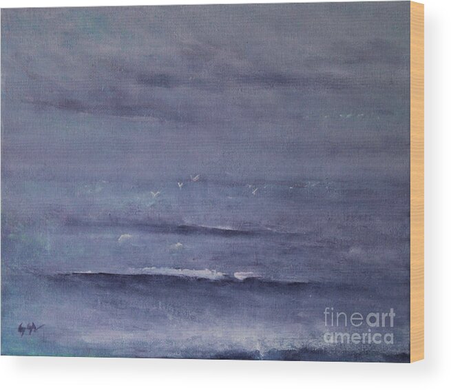 Seascape Wood Print featuring the painting Purple Paradise by Jane See