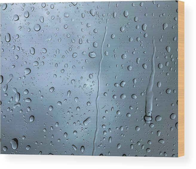 Rain Drops Wood Print featuring the photograph Rain Drops on a Window by Christopher Johnson