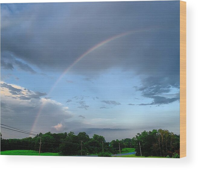 Rainbow Wood Print featuring the photograph Rainbow after the Storm by Chris Montcalmo