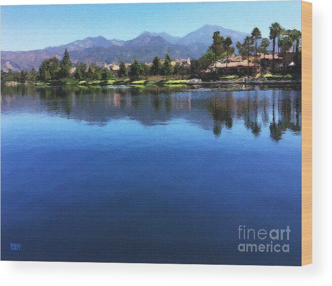 Orange County Wood Print featuring the photograph Rancho Santa Margarita Lake by Brian Watt