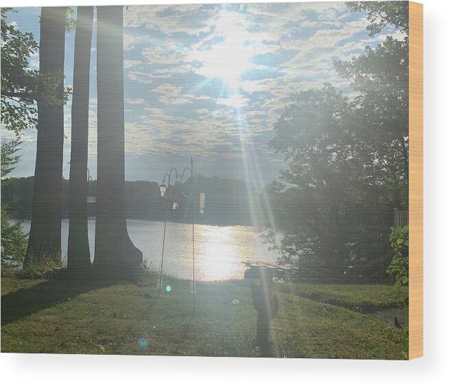 Light Beam Wood Print featuring the photograph Ray of Hope by Lisa White