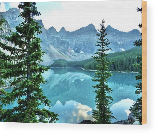 Canada Wood Print featuring the photograph Reflections at Moraine Lake by Tanya White