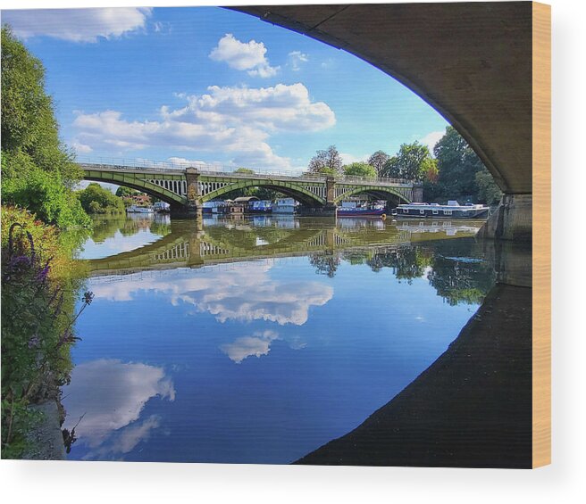 Richmond Wood Print featuring the photograph Richmond Bridge by Andrea Whitaker