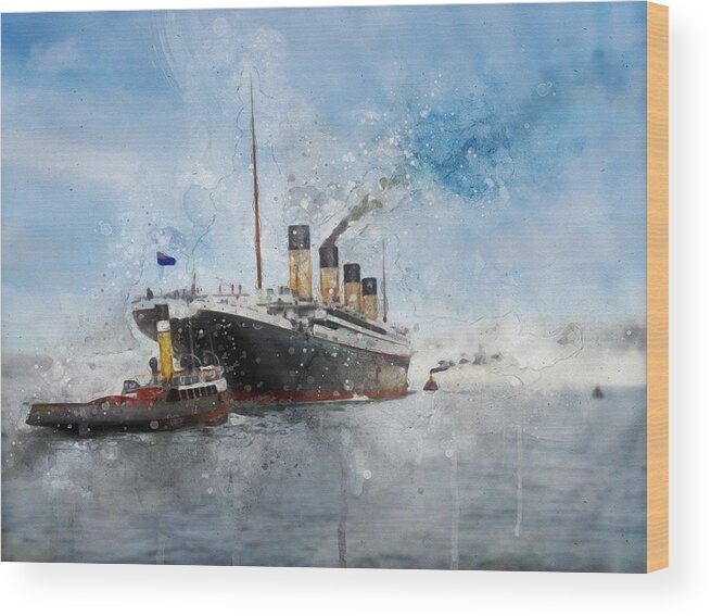 Steamer Wood Print featuring the digital art R.M.S. Titanic by Geir Rosset