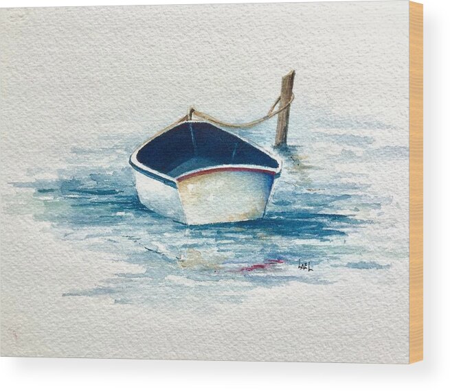 Rowboat Wood Print featuring the painting Rowboat by Lael Rutherford