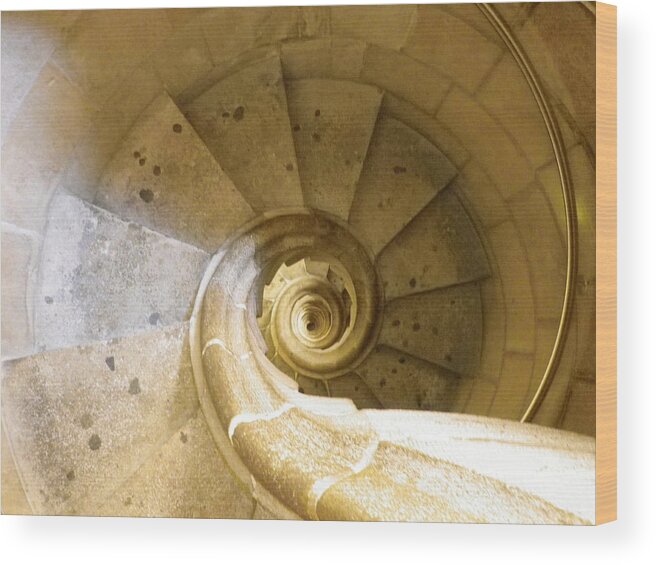Photograph Wood Print featuring the photograph Sagrada Familia stairs by Lisa Mutch