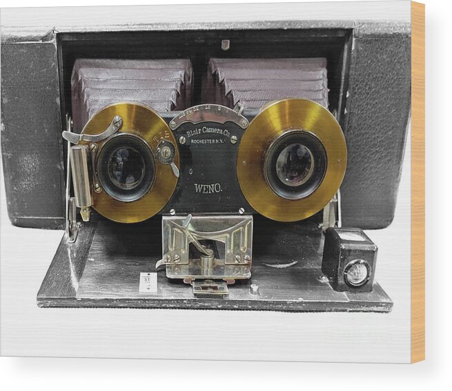 Blair Camera Company Wood Print featuring the photograph Seeing in Stereo by Steven Digman