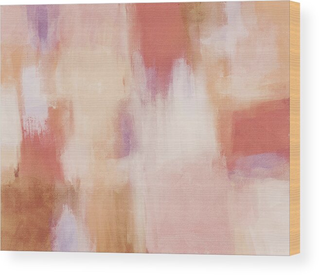 Abstract Wood Print featuring the mixed media Serene Sunrise- Art by Linda Woods by Linda Woods