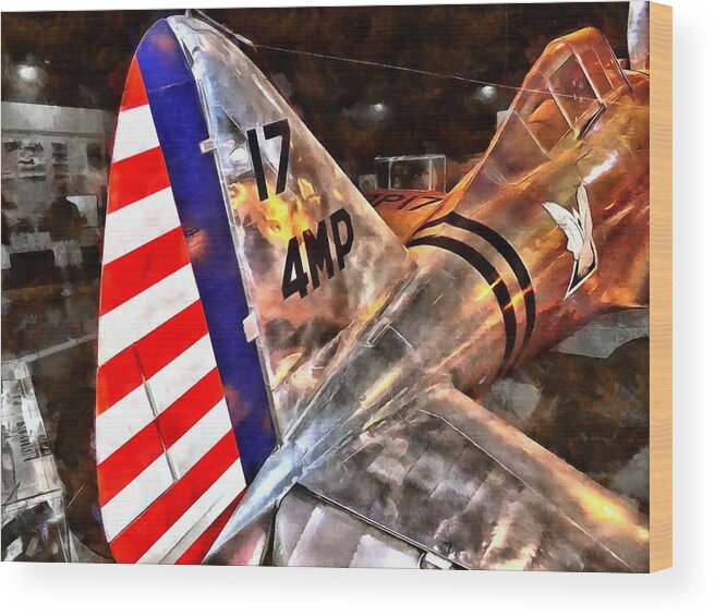 Fighter Plane Wood Print featuring the mixed media Seversky P-35 by Christopher Reed