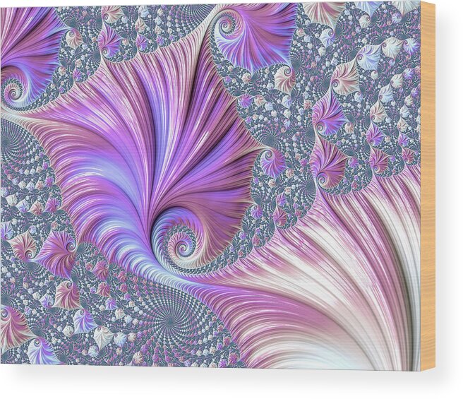 Opal Clamshell Wood Print featuring the digital art She Shell by Susan Maxwell Schmidt