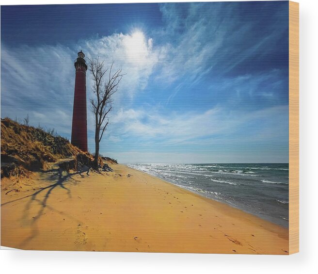 Northernmichigan Wood Print featuring the photograph Silver Lake Lighthouse..... IMG_8835 HRes by Michael Thomas
