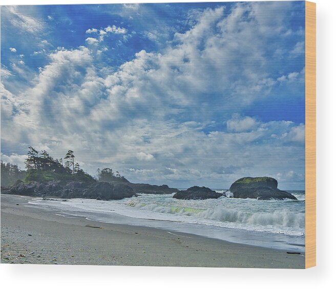 Landscape Wood Print featuring the photograph Singing Stones Beach by Allan Van Gasbeck
