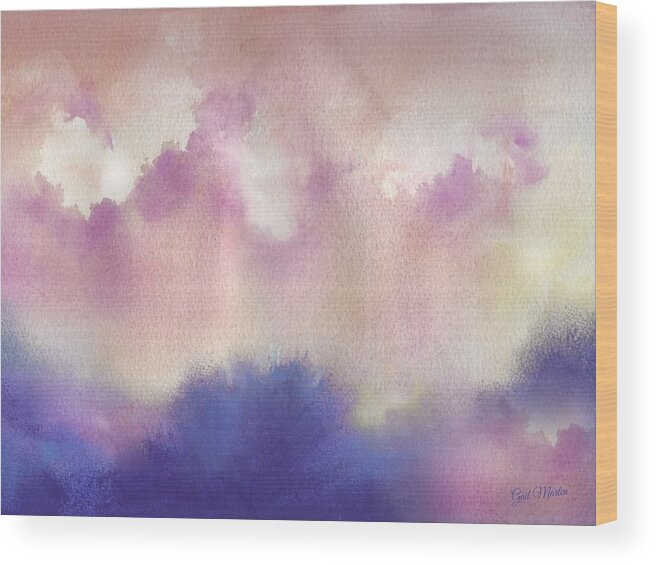 Sky Wood Print featuring the painting Skyscape 101 by Gail Marten
