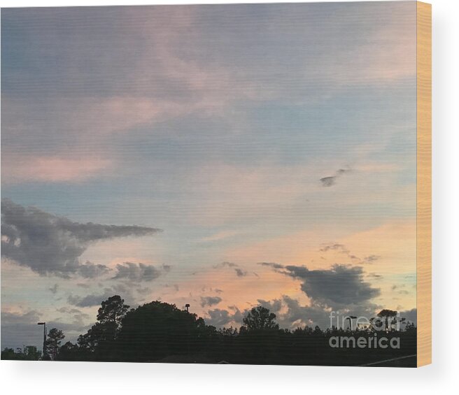 Clouds Wood Print featuring the photograph Skyscapes Mood Series 2 by Catherine Wilson