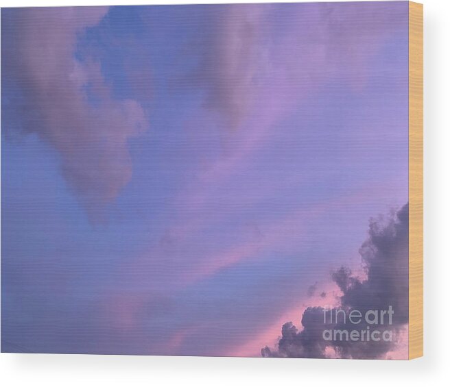 Sunset Wood Print featuring the photograph Smooth Clouds and Sunset by Catherine Wilson