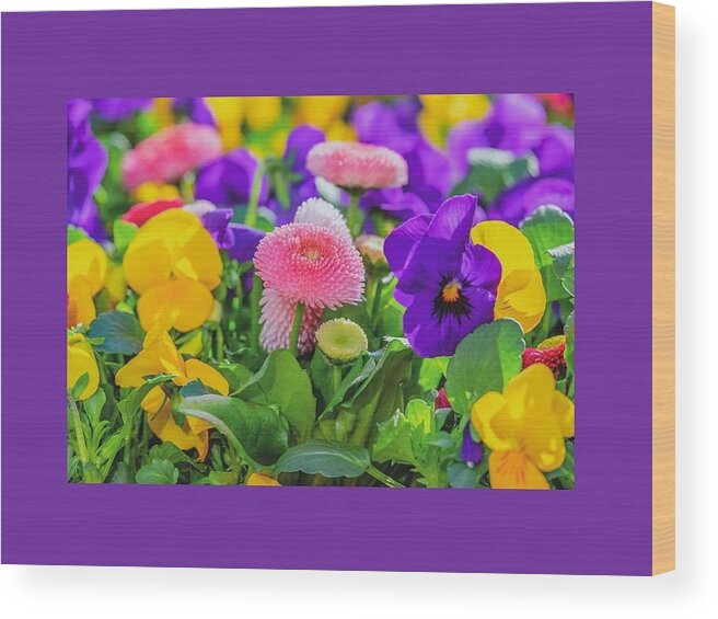 Spring Flowers Wood Print featuring the mixed media Spring Flowers by Nancy Ayanna Wyatt